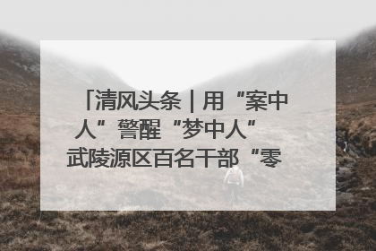清风头条｜用“案中人”警醒“梦中人” 武陵源区百名干部“零距离”接受警示教育