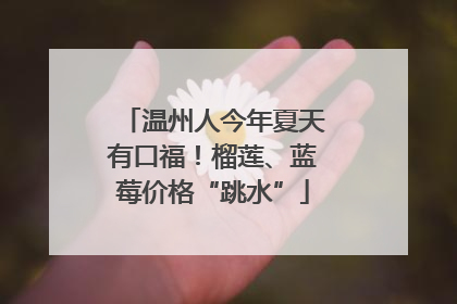 温州人今年夏天有口福！榴莲、蓝莓价格“跳水”