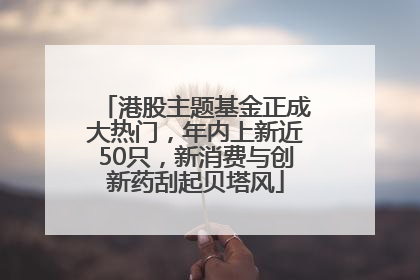 港股主题基金正成大热门，年内上新近50只，新消费与创新药刮起贝塔风
