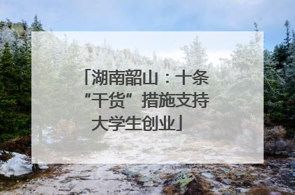 湖南韶山：十条“干货”措施支持大学生创业