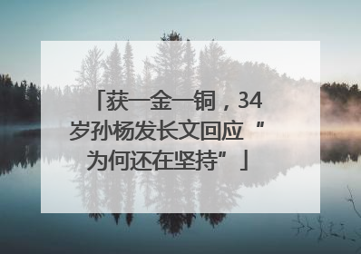 获一金一铜，34岁孙杨发长文回应“为何还在坚持”