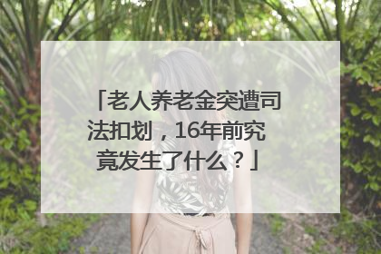 老人养老金突遭司法扣划，16年前究竟发生了什么？