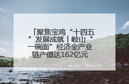 聚焦宝鸡“十四五”发展成就丨岐山“一碗面”经济全产业链产值达162亿元 入选全国典型县