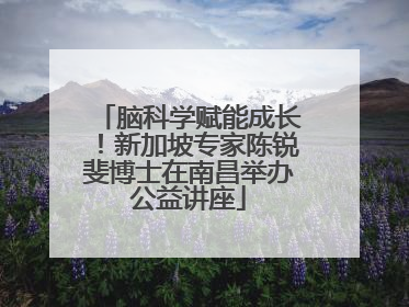 脑科学赋能成长！新加坡专家陈锐斐博士在南昌举办公益讲座