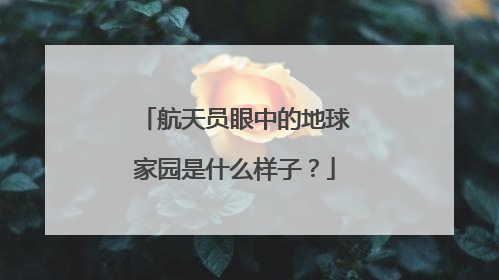 航天员眼中的地球家园是什么样子？