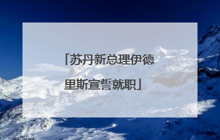 苏丹新总理伊德里斯宣誓就职