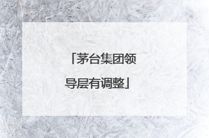 茅台集团领导层有调整