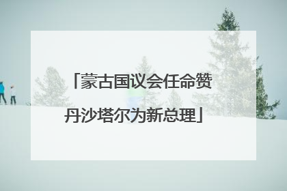 蒙古国议会任命赞丹沙塔尔为新总理
