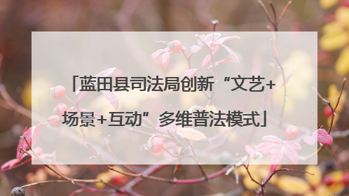蓝田县司法局创新“文艺+场景+互动”多维普法模式