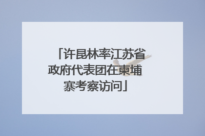 许昆林率江苏省政府代表团在柬埔寨考察访问