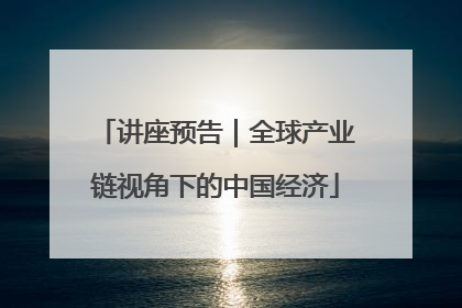 讲座预告｜全球产业链视角下的中国经济
