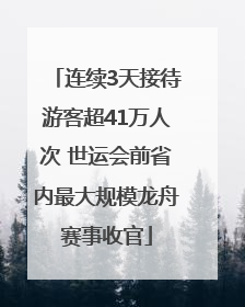 连续3天接待游客超41万人次 世运会前省内最大规模龙舟赛事收官