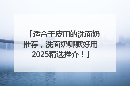 适合干皮用的洗面奶推荐，洗面奶哪款好用2025精选推介！