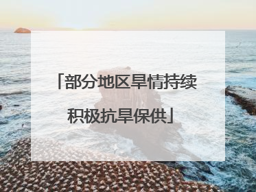 部分地区旱情持续 积极抗旱保供