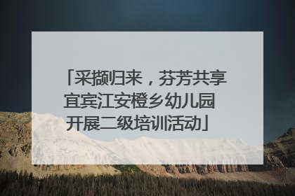采撷归来，芬芳共享 宜宾江安橙乡幼儿园开展二级培训活动
