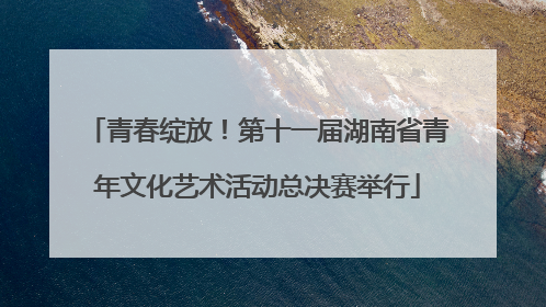 青春绽放！第十一届湖南省青年文化艺术活动总决赛举行