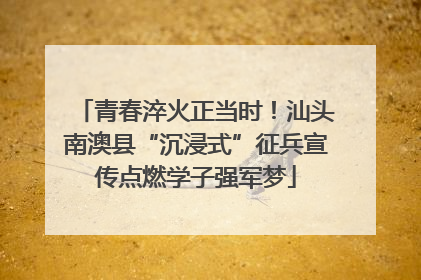青春淬火正当时！汕头南澳县“沉浸式”征兵宣传点燃学子强军梦