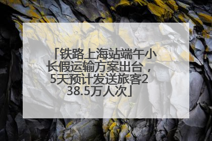 铁路上海站端午小长假运输方案出台，5天预计发送旅客238.5万人次