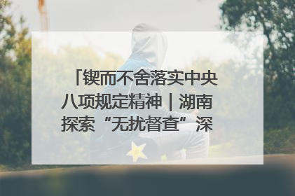 锲而不舍落实中央八项规定精神｜湖南探索“无扰督查”深化基层减负