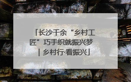 长沙千余“乡村工匠”巧手织就振兴梦｜乡村行·看振兴