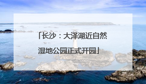 长沙：大泽湖近自然湿地公园正式开园
