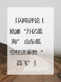 闪电评论丨抢滩“万亿蓝海” 山东低空经济乘势“高飞”