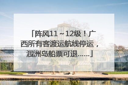 阵风11～12级！广西所有客渡运航线停运，涠洲岛船票可退……
