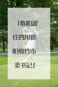 陈阳波任四川德阳绵竹市委书记