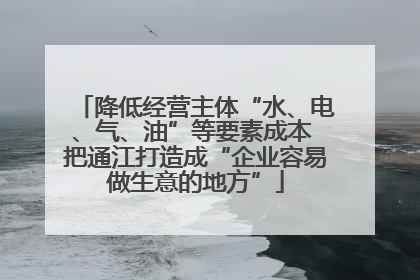 降低经营主体“水、电、气、油”等要素成本 把通江打造成“企业容易做生意的地方”