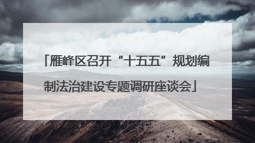 雁峰区召开“十五五”规划编制法治建设专题调研座谈会