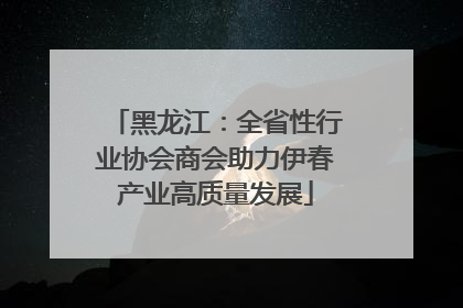 黑龙江：全省性行业协会商会助力伊春产业高质量发展