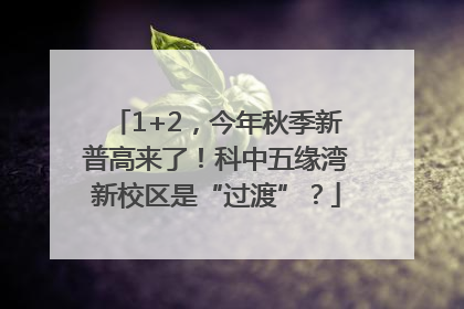 1+2，今年秋季新普高来了！科中五缘湾新校区是“过渡”？