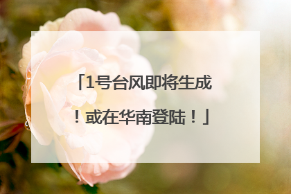 1号台风即将生成！或在华南登陆！