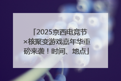 2025京西电竞节×核聚变游戏嘉年华重磅来袭！时间、地点