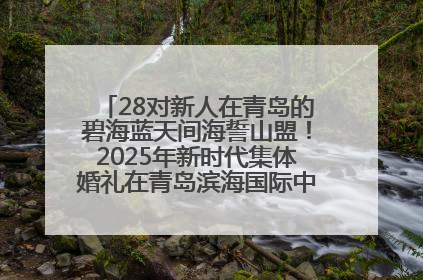 28对新人在青岛的碧海蓝天间海誓山盟！2025年新时代集体婚礼在青岛滨海国际中心文明实践广场举行