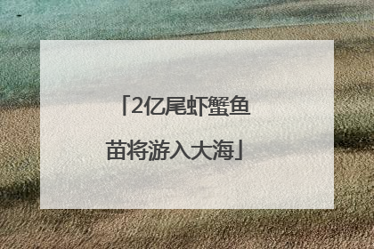 2亿尾虾蟹鱼苗将游入大海