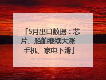 5月出口数据：芯片、船舶继续大涨 手机、家电下滑