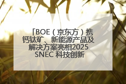 BOE（京东方）携钙钛矿、新能源产品及解决方案亮相2025 SNEC 科技创新赋能行业绿色发展